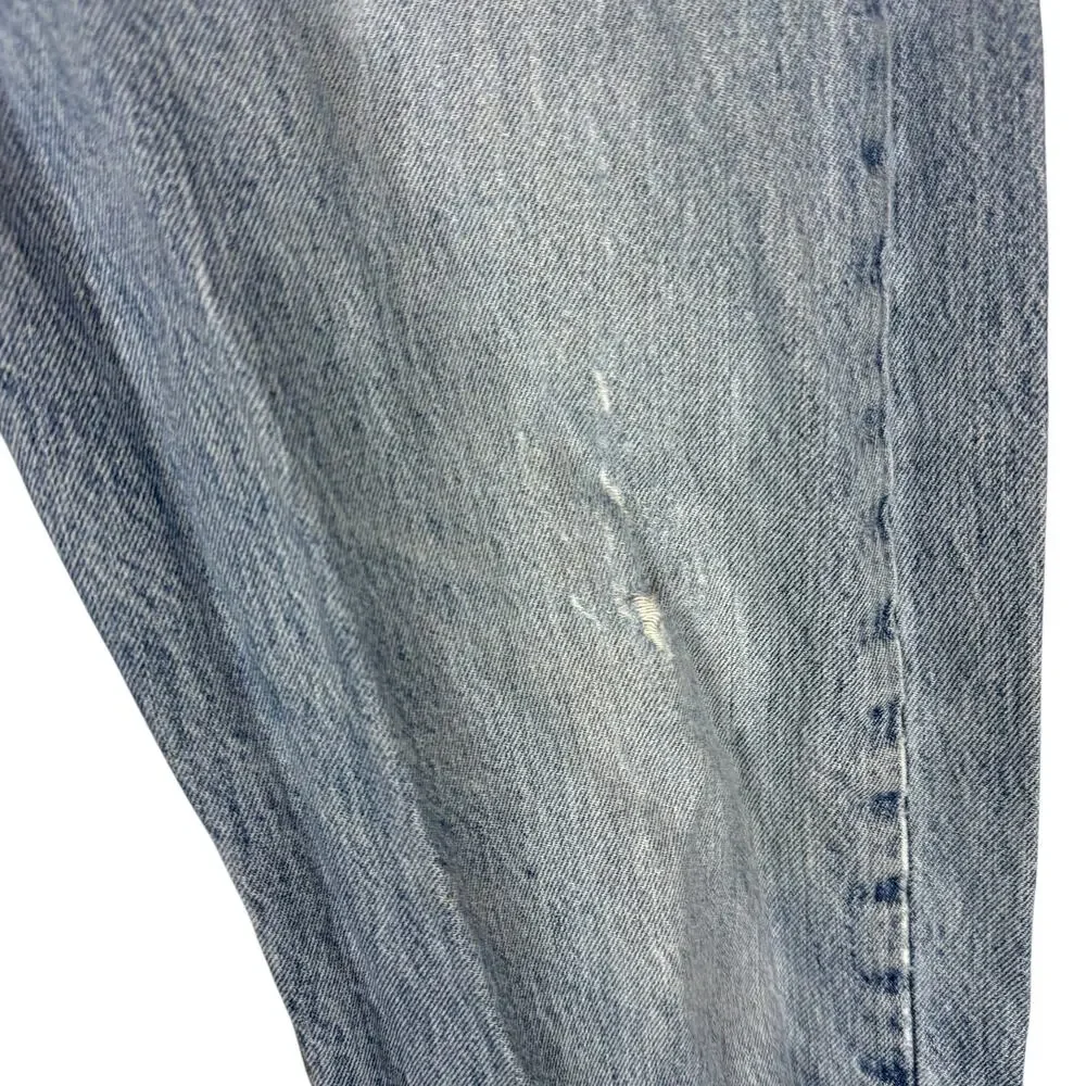 Levi's‎ 501 Jeans Men 34x29 Blue Distress Stonewash Button-Fly Mid-Rise Straight